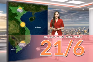 [Video] Dự báo thời tiết ngày 21/6/2026: Nắng nóng bao trùm Bắc Bộ và Trung Bộ, Nam Bộ chiều tối có mưa dông