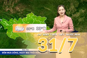 [Video] Dự báo thời tiết đêm nay và ngày mai ngày 31/7/2026: Mưa dông trên cả nước vào chiều tối 