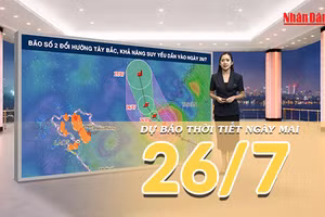 [Video] Dự báo thời tiết đêm nay và ngày mai ngày 26/7/2026: Bão số 2 đổi hướng Tây Bắc, khả năng suy yếu dần vào ngày 26/7