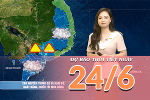 [Video] Dự báo thời tiết ngày 24/6/2026: Bắc Bộ và Trung Bộ đỉnh điểm của nắng nóng, Nam Bộ mưa dông về chiều tối 