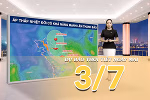 [Video] Dự báo thời tiết đêm nay và ngày mai ngày 3/7/2026: Áp thấp nhiệt đới có khả năng mạnh lên thành bão trong đêm nay