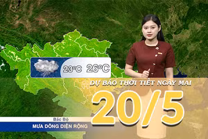 [Video] Dự báo thời tiết đêm nay và ngày mai 20/5/2026: Bắc Bộ và Nam Bộ tiếp tục mưa dông diện rộng 
