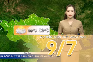 [Video] Dự báo thời tiết đêm nay và ngày mai ngày 9/7/2026: Bắc Bộ tiếp diễn mưa dông, một số tỉnh Trung Bộ đạt ngưỡng nắng nóng 