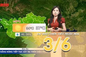 [Video] Dự báo thời tiết đêm nay và ngày mai ngày 3/6/2026: Bắc Bộ tái diễn nắng nóng diện rộng, Trung Bộ có nơi trên 39 độ 
