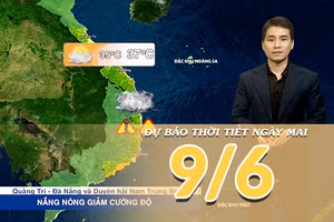 [Video] Dự báo thời tiết đêm nay và ngày mai ngày 9/6/2026: Mưa dông diện rộng tại Bắc Bộ, đề phòng lũ quét, sạt lở đất