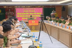 Công an tỉnh Quảng Ninh tổ chức Hội nghị phát động triển khai mô hình “Lãnh đạo, chỉ huy 5 gương mẫu”. - ảnh Quốc Xã.