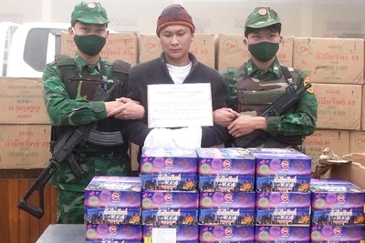 Bộ đội Biên phòng bắt giữ đối tượng vận chuyển pháo hoa nổ trái phép.
