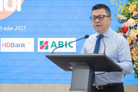 Tổng Biên tập Lê Quốc Minh phát biểu tại Lễ phát động Cuộc thi. (Ảnh: SƠN TÙNG)