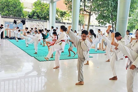 Võ thuật là môn học được nhiều em nhỏ lựa chọn tại các lớp năng khiếu hè.