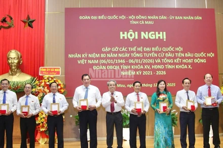 Đồng chí Dương Thanh Bình, Ủy viên Trung ương Đảng, Ủy viên Ủy ban Thường vụ Quốc hội, Chủ nhiệm Ủy ban Dân nguyện và Giám sát của Quốc hội trao tặng Kỷ niệm chương “Vì sự nghiệp Quốc hội Việt Nam” cho các cá nhân có công lao đóng góp vào quá trình phát triển của Quốc hội Việt Nam.