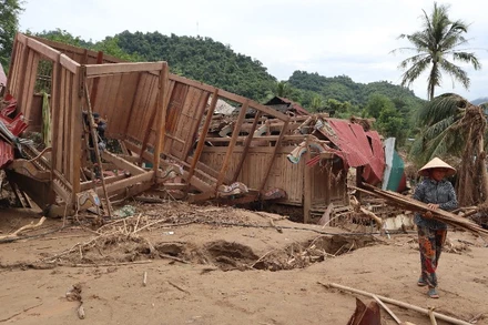 Bản Xiềng Tắm, xã Mỹ Lý tan hoang sau trận lũ lịch sử xảy ra hồi tháng 7/2025.