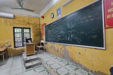 Một phòng học của Trường trung học phổ thông Liễn Sơn đang được sử dụng.