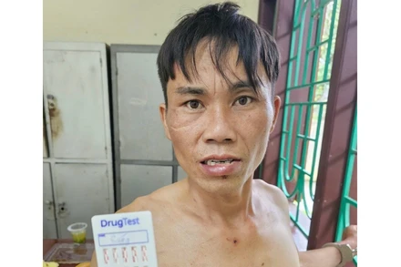 Đối tượng Bạc Cầm Sáng tại cơ quan Công an. (Ảnh: THẾ ANH)