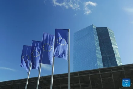 Trụ sở Ngân hàng Trung ương châu Âu (ECB) tại Frankfurt (Đức). (Ảnh: Tân Hoa xã)