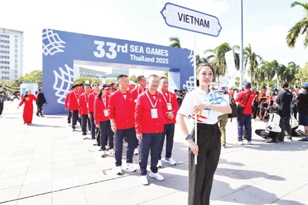 Lễ thượng cờ đoàn thể thao Việt Nam tại SEA Games 33 ngày 8/12.