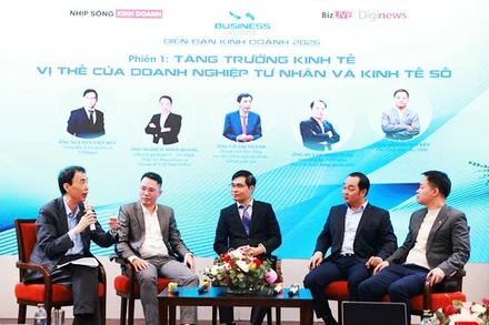 Các diễn giả trao đổi ý kiến về kênh đầu tư tại Diễn đàn Kinh doanh 2026.