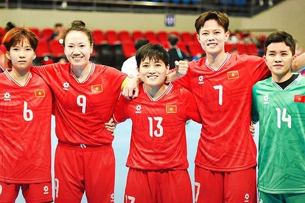 Đội tuyển futsal nữ Việt Nam quyết tâm đổi mầu huy chương tại SEA Games 33. Ảnh: MFF