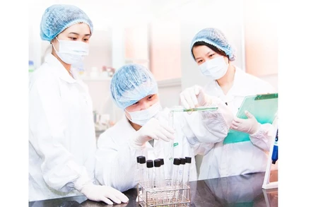 Nghiên cứu khoa học tại Công ty vắc-xin và sinh phẩm số 1-vabiotech. Ảnh: HẢI NAM