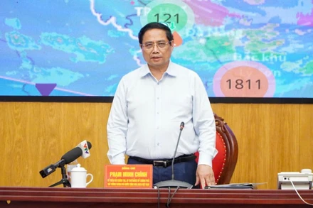 Thủ tướng Phạm Minh Chính phát biểu chỉ đạo tại Sở Chỉ huy tiền phương.