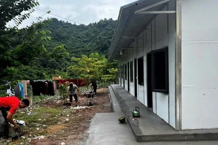 Trạm Y tế xã Mỹ Lý với 7 phòng đang được đơn vị thi công hoàn thiện những khâu cuối cùng.