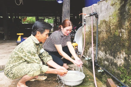 Công trình cấp nước sinh hoạt hệ tự chảy bảo đảm cung cấp nước sạch cho người dân xã Tùng Bá, huyện Vị Xuyên.