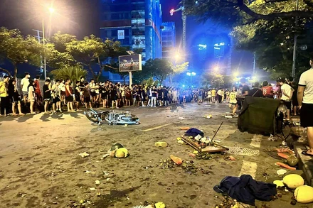 Hiện trường vụ tai nạn. (Ảnh: CTV)