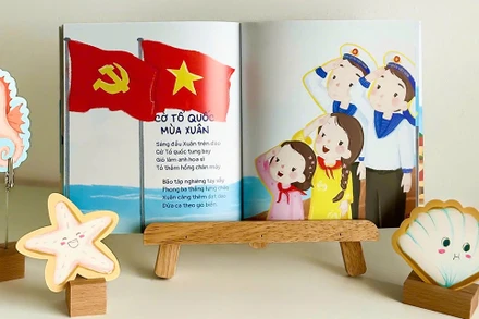 Một trang thơ trong tập thơ “Tết Trường Sa quê em”. (Ảnh: NVCC)