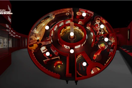 Lấy cảm hứng từ thành Cổ Loa, triển lãm được thiết kế theo hình xoắn ốc.