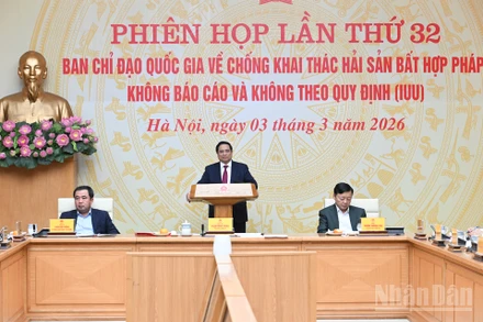 Thủ tướng Phạm Minh Chính chủ trì Phiên họp lần thứ 32 của Ban Chỉ đạo Quốc gia về chống khai thác hải sản bất hợp pháp.