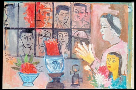 Tác phẩm "Trái tim người mẹ" của họa sĩ Đỗ Sơn.