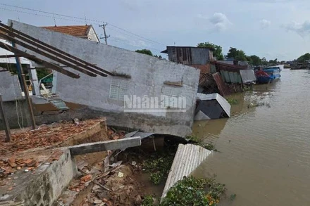 Khu vực sạt lở bờ sông Ông Chưởng.