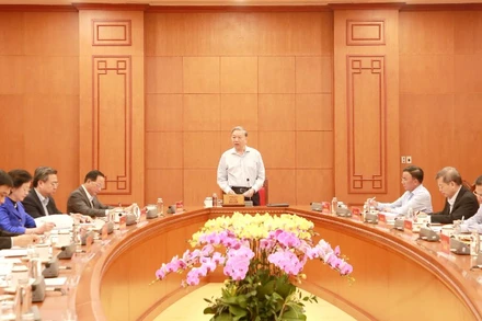 Tổng Bí thư Tô Lâm làm việc với Văn phòng Trung ương Đảng. (Ảnh: HIỀN HÒA)