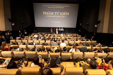 Buổi ra mắt phim “Thám tử Kiên: Lời nguyền hoàng kim”. (Ảnh: Galaxy Studio)