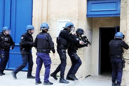 Một cuộc diễn tập chống khủng bố tại Pháp.Ảnh: LA PROVENCE