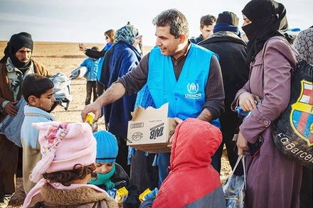 Một hoạt động viện trợ nhân đạo của LHQ tại Afghanistan. Ảnh: DOHA NEWS