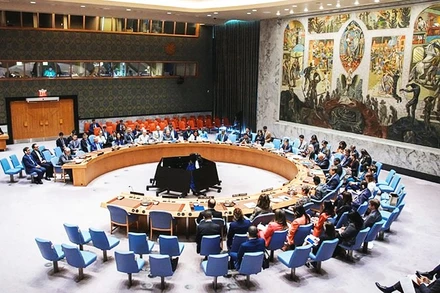 Phiên họp của HĐBA LHQ về dỡ bỏ trừng phạt Iran. Ảnh: UN