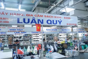Ki-ốt chợ Hàng Da sau quy hoạch. (Ảnh: Nhật Ánh)