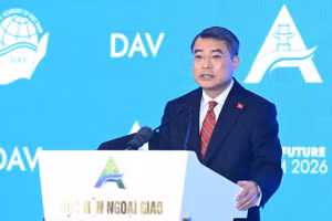 Thủ tướng Lê Minh Hưng phát biểu tại Phiên khai mạc Diễn đàn Tương lai ASEAN lần thứ ba. (Ảnh: Trần Hải)