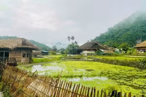 Khung cảnh bình yên ở thôn Tha.