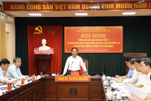 Đồng chí Trịnh Văn Quyết, Ủy viên Bộ Chính trị, Bí thư Trung ương Đảng, Trưởng ban Tuyên giáo và Dân vận Trung ương, Trưởng đoàn kiểm tra dự và chủ trì hội nghị.