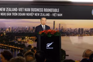 Tổng Bí thư, Chủ tịch nước Tô Lâm phát biểu tại Tọa đàm doanh nghiệp Việt Nam-New Zealand. (Ảnh: Thống Nhất/TTXVN)