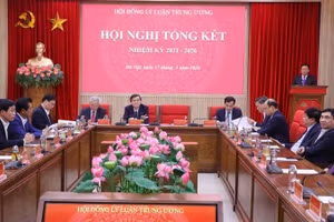 Hội nghị tổng kết nhiệm kỳ 2021-2026 của Hội đồng Lý luận Trung ương. (Ảnh: Văn Điệp/TTXVN)