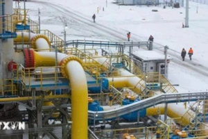 Điểm xuất phát của hệ thống đường ống dẫn khí đốt tự nhiên Nord Stream 2 ở Ust-Luga, Nga. (Ảnh: Bloomberg/TTXVN)