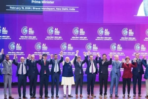 Hội nghị Thượng đỉnh về Tác động của trí tuệ nhân tạo năm 2026 khép lại với việc 88 quốc gia và tổ chức quốc tế cùng ký Tuyên bố New Delhi về tác động của AI. (Ảnh: INDIAai)