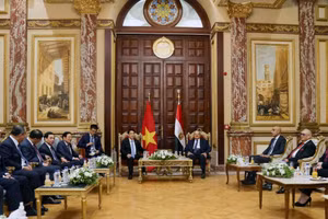 Chủ tịch nước Lương Cường hội kiến Chủ tịch Thượng viện Ai Cập Abdel-Wahab Abdel-Razeq.