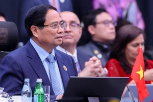 Thủ tướng Chính phủ Phạm Minh Chính phát biểu ý kiến tại Phiên toàn thể Hội nghị Cấp cao ASEAN lần thứ 47. (Ảnh: Nhật Bắc/VGP)