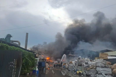 Vụ cháy xưởng phế liệu tại thôn xã Minh Hải, huyện Văn Lâm, tỉnh Hưng Yên.