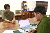 Đối tượng Đào Quang Hà làm việc với cơ quan công an.