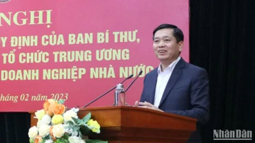Đồng chí Nguyễn Long Hải phát biểu tại hội nghị.