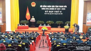 Quang cảnh kỳ họp Hội đồng nhân dân tỉnh Thanh Hóa.